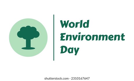 Vector illustration of world environment day banner in minimal design on white background