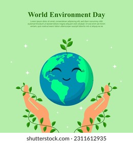 Vector illustration of World Environment Day 5 June social media story feed mockup template