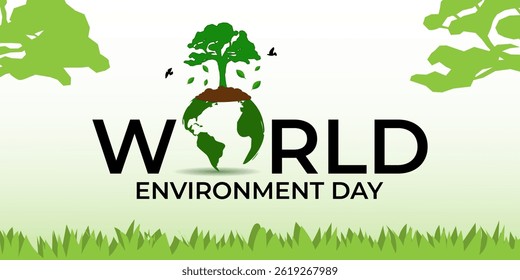 Ilustración vectorial del Día Mundial del Medio Ambiente Plantilla en las redes sociales