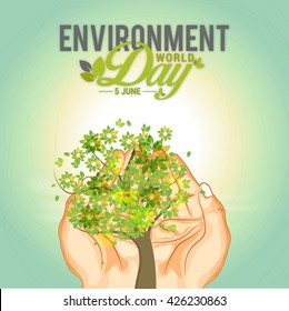 Vector  illustration of  World Environment Day.