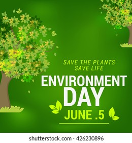 Vector  illustration of  World Environment Day.