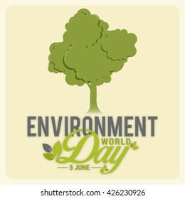 Vector  illustration of  World Environment Day.