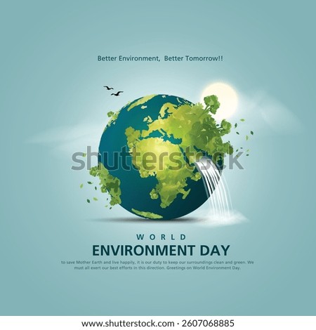 Vector illustration of world environment day. 5th june. Better environment better tomorrow.