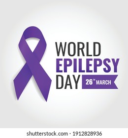 Ilustración vectorial del Día Mundial de la Epilepsia. Día Púrpura. Por un afiche y una pancarta. 
