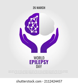 Ilustración vectorial del Día Mundial de la Epilepsia. Día Púrpura. 
