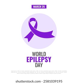 Vector Illustration of World Epilepsy Day. Epilepsy Awareness Ribbon.
