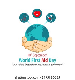 Vector illustration of World First Aid Day social media feed template