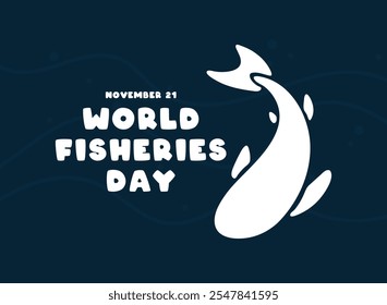 Vector Illustration of World Fisheries Day. November 21. Fish icon. Flat design vector. Eps 10.