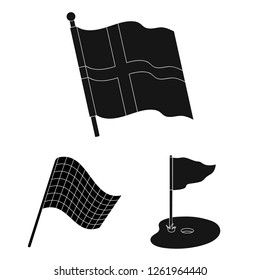 Vector illustration of world and flag logo. Collection of world and ribbon vector icon for stock.
