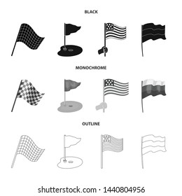 Vector illustration of world and flag logo. Collection of world and ribbon stock symbol for web.