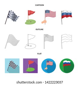 Vector illustration of world and flag sign. Set of world and ribbon stock symbol for web.