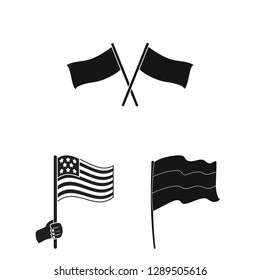 Vector illustration of world and flag symbol. Set of world and ribbon stock vector illustration.