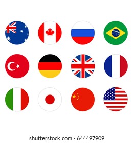 vector illustration of world flags