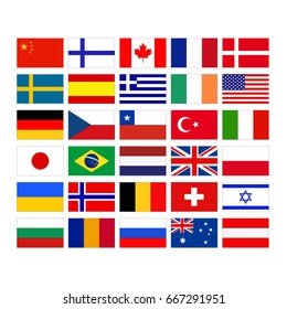 vector illustration of World flags