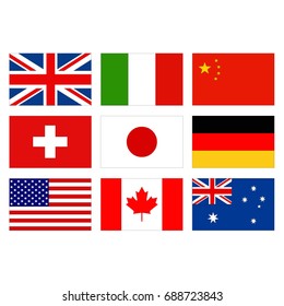 vector illustration of World flags 