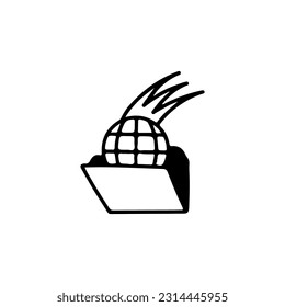 vector illustration of world folder icon