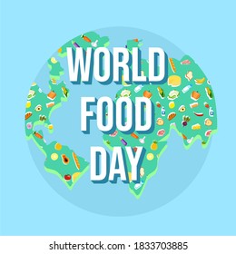 Vector illustration for World Food Day Background. World food day concept. 