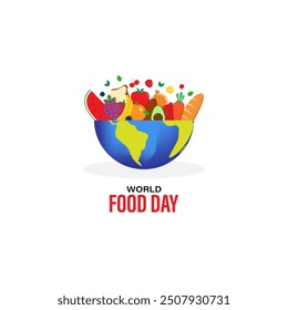 Vector illustration of World Food Day social media feed template