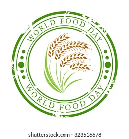 Vector illustration for World Food Day Stamp.