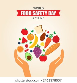 Vector illustration of World Food Safety Day social media feed template