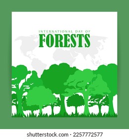 Ilustración de vectores para el Día Mundial de los Bosques
