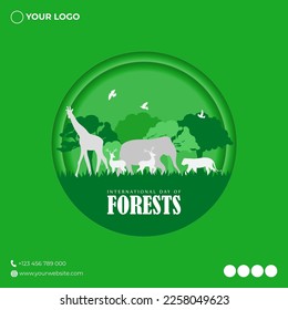 Ilustración de vectores para el Día Mundial de los Bosques