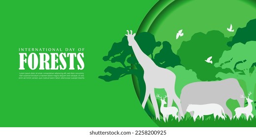 Ilustración de vectores para el Día Mundial de los Bosques