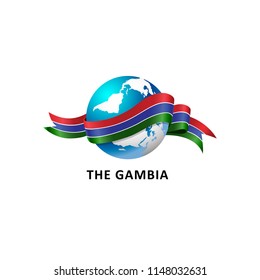 Vector Illustration of a world – world with the the gambia flag