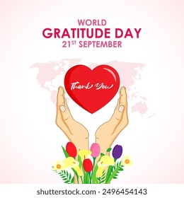 Vector illustration of World Gratitude Day social media feed template