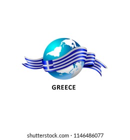 Vector Illustration of a world – world with the greece flag