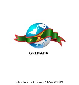 Vector Illustration of a world – world with the grenada flag