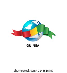 Vector Illustration of a world – world with the guinea flag