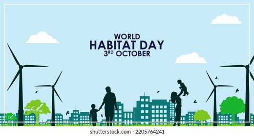 Vector illustration for World Habitat Day banner