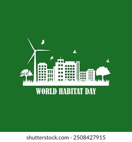 Vector illustration of World Habitat Day social media feed template