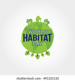 Vector illustration for World Habitat Day. Suitable for greeting card, poster and banner.