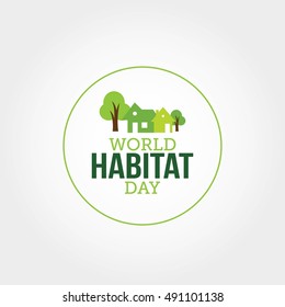 Vector illustration for World Habitat Day. Suitable for greeting card, poster and banner.