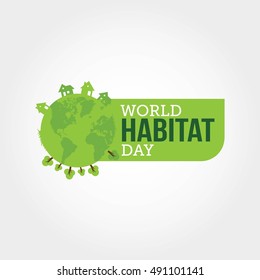 Vector illustration for World Habitat Day. Suitable for greeting card, poster and banner.