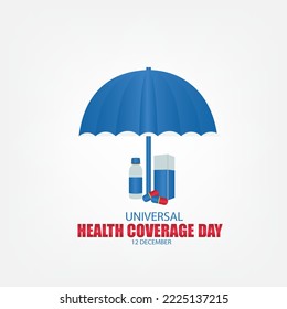 Ilustración vectorial para el Día Mundial de la Cobertura de la Salud. Diseño sencillo y elegante