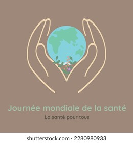 Vector Illustration for World Health Day in French (Journée mondiale de la santé)