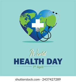 Vector illustration World Health Day, 7 April Editable post banner template
