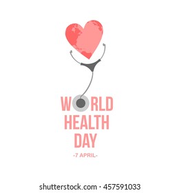 Vector Illustration of World health day. flat style design