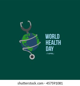 Vector Illustration of World health day. flat style design