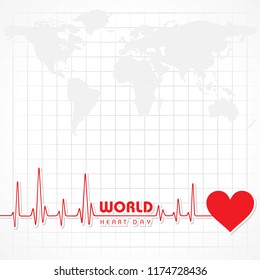 Vector illustration World Heart Day Background on 29 september