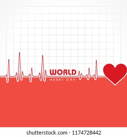 Vector illustration World Heart Day Background on 29 september