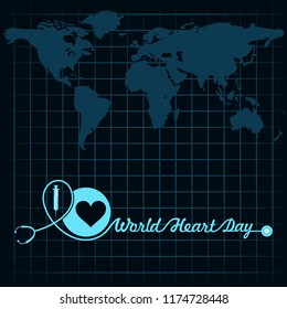 Vector illustration World Heart Day Background on 29 september