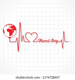 Vector illustration World Heart Day Background on 29 september