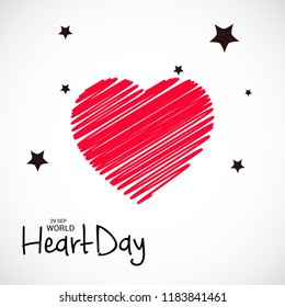 Vector illustration of World Heart Day Background.