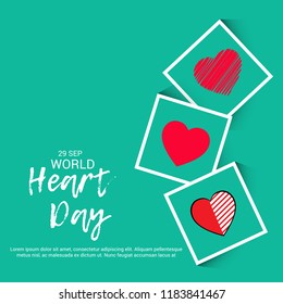 Vector illustration of World Heart Day Background.
