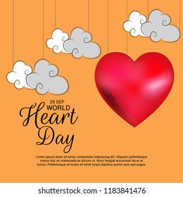 Vector illustration of World Heart Day Background.
