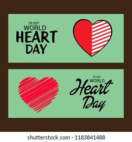 Vector illustration of World Heart Day Background.